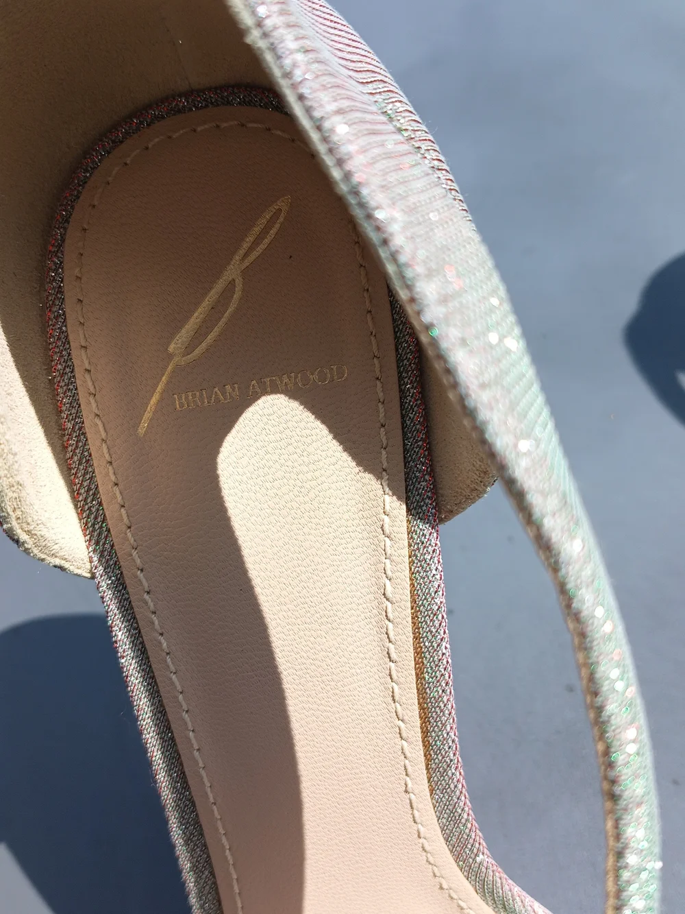 Brian Atwood Consort Elegant Iridescent Green-Pink Women's Open-Toe Heels